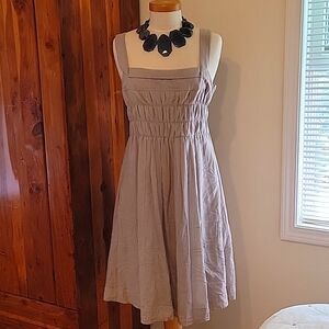 VINCE Grey Silk Dress Size 12 Mid-Length